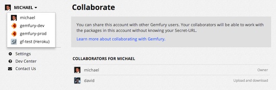 Gemfury Screenshot